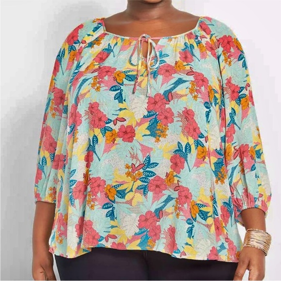 Lane Bryant Tops - 🎉$4 FOR $10🎉 LANE BRYANT Tropical Floral Top